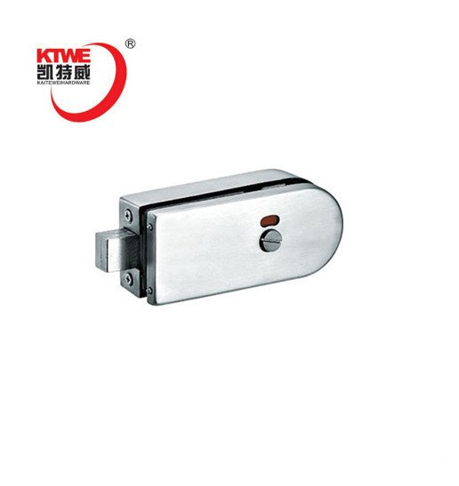 Stainless steel glass door lock with indicator