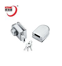 Stainless steel double commercial tempered glass door lock
