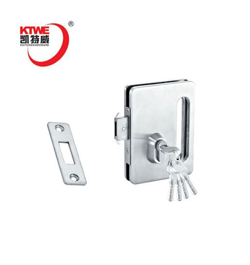 Stainless steel sliding glass door handle key lock