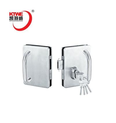 Square tempered glass door handle lock